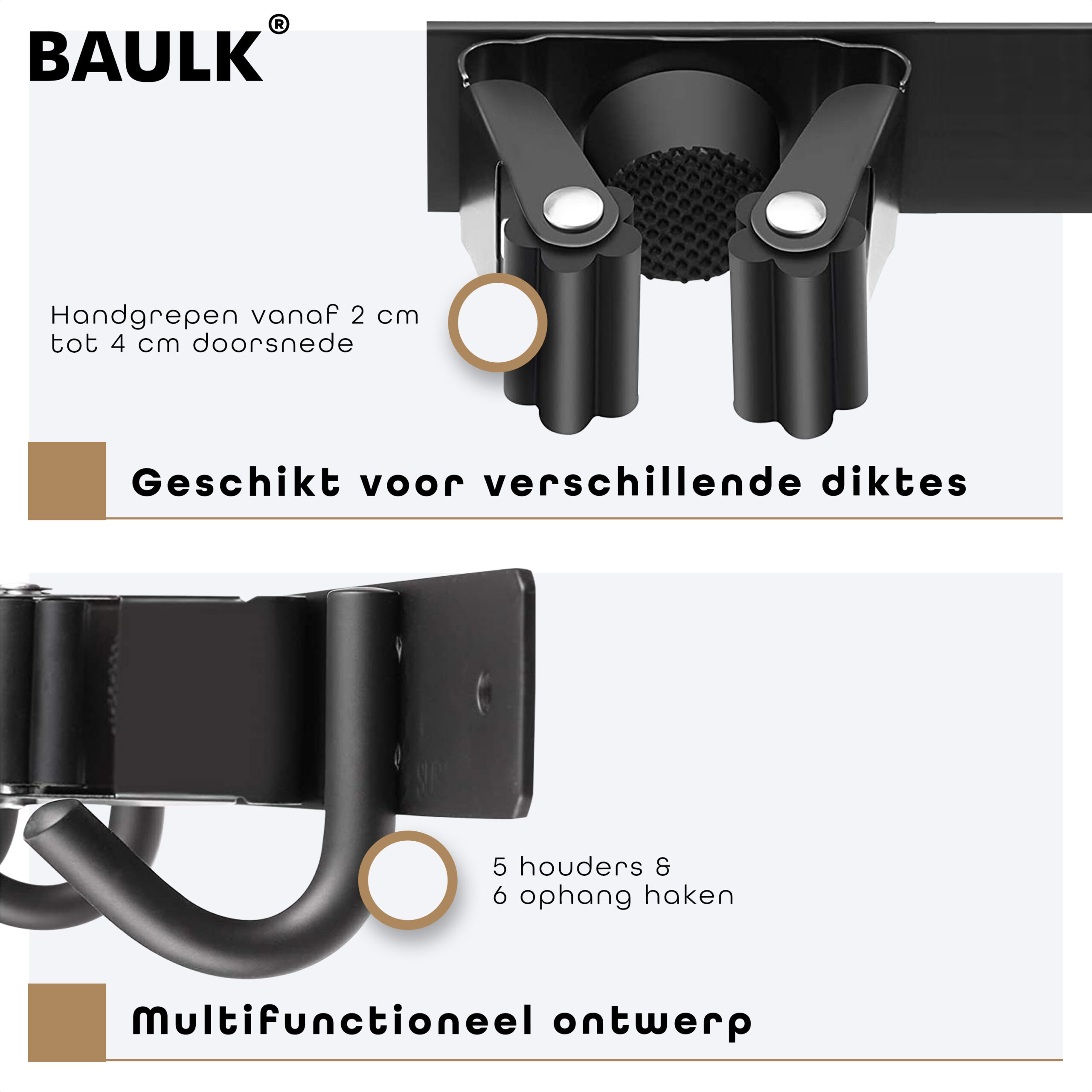 Bezemhouder ophangsysteem tuingereedschap - Afbeelding 3