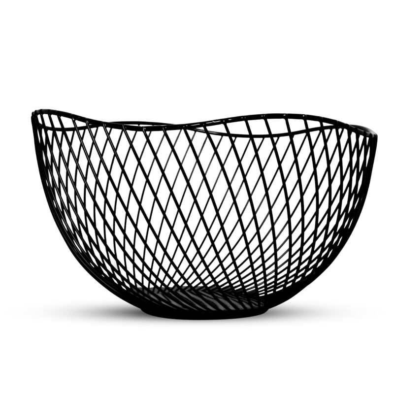 Baulk fruitmand fruitschaal curved zwart modern