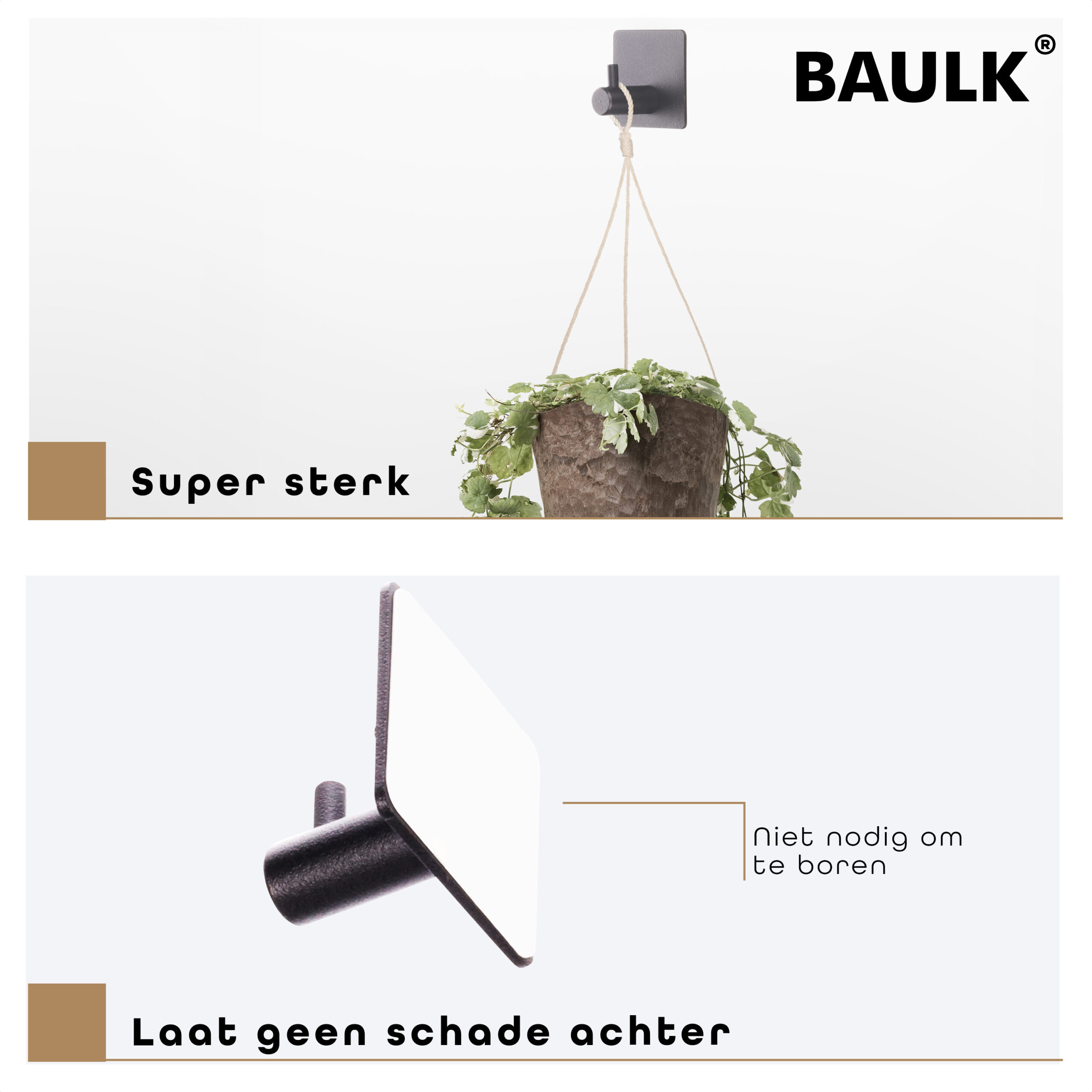 Handdoekhaakjes zelfklevende set van 4 zwart - Afbeelding 4
