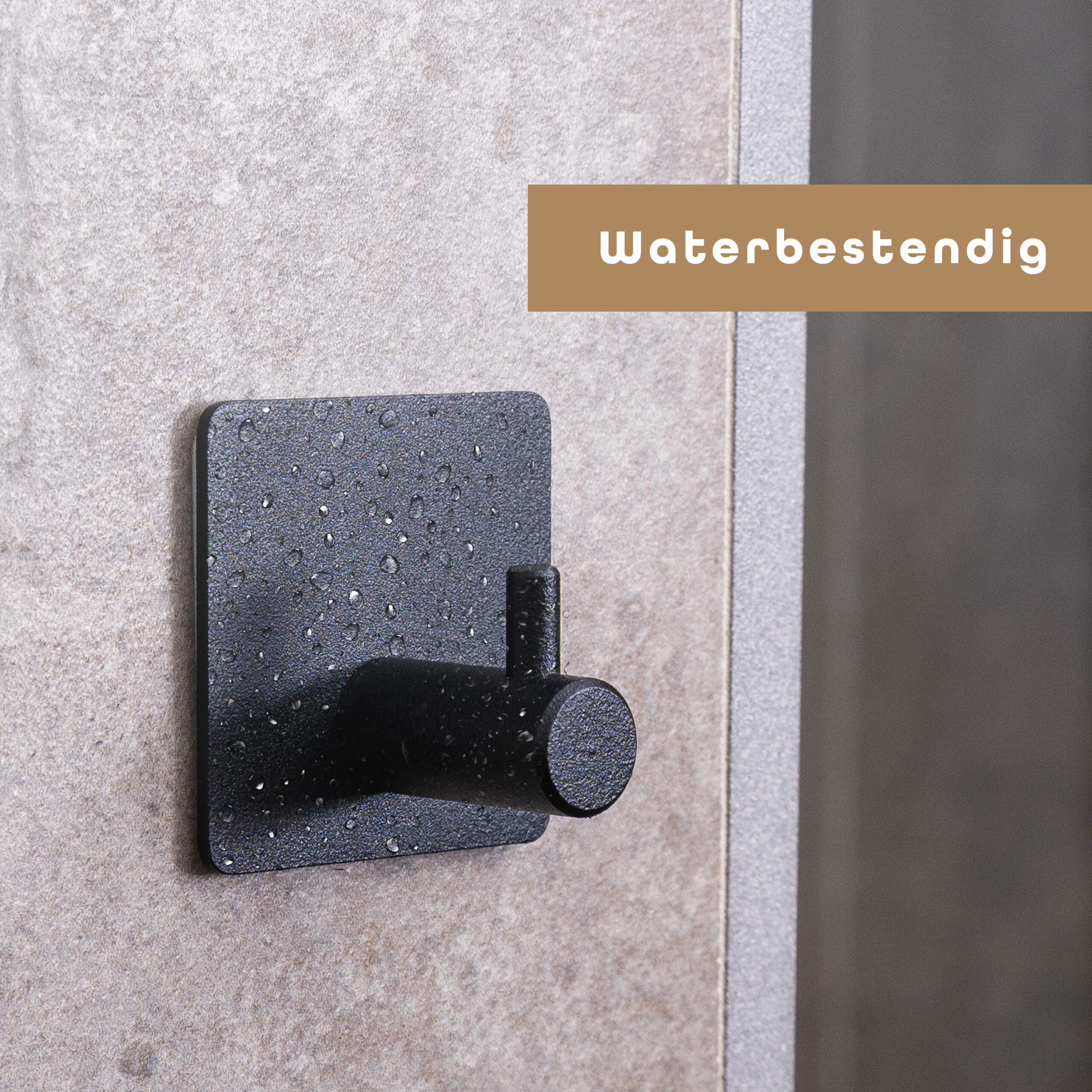 Handdoekhaakjes zelfklevende set van 4 zwart - Afbeelding 8